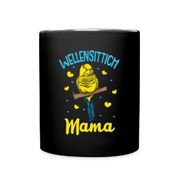 Wellensittich Nymphensittich Papagei Vogelkäfig - Tasse einfarbig - Schwarz - Vorne