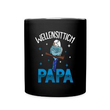 Wellensittich Nymphensittich Papagei Vogelkäfig - Tasse einfarbig - Schwarz - Vorne