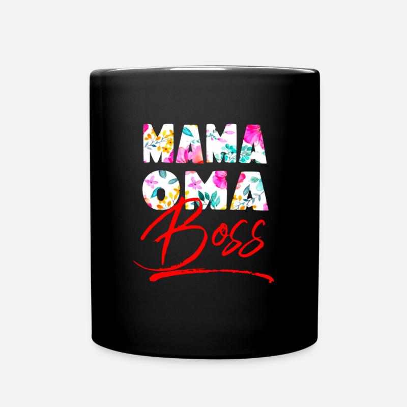 Mama Oma Boss Chef - Lustiger Großmutter Spruch - Tasse einfarbig - Schwarz