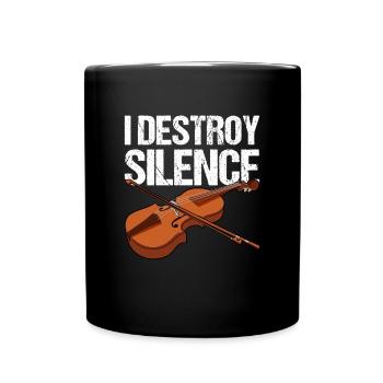 Geige Violine Viola Cello Musiker Instrument - Tasse einfarbig - Schwarz - Vorne