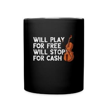 Geige Violine Viola Cello Musiker Instrument - Tasse einfarbig - Schwarz - Vorne