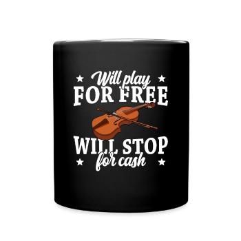 Geige Violine Viola Cello Musiker Instrument - Tasse einfarbig - Schwarz - Vorne