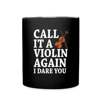 Geige Violine Viola Cello Musiker Instrument - Tasse einfarbig - Schwarz - Vorne