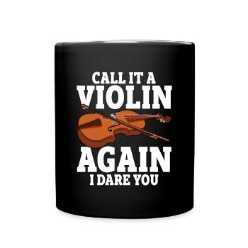 Geige Violine Viola Cello Musiker Instrument - Tasse einfarbig - Schwarz - Vorne