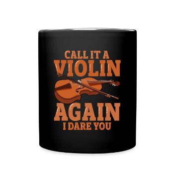 Geige Violine Viola Cello Musiker Instrument - Tasse einfarbig - Schwarz - Vorne