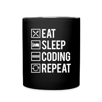 Eat Sleep Coding Repeat Dev Codeur Humour - Mug uni - noir - Devant