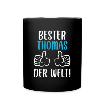 Thomas Vorname Name Geburtstag - Tasse einfarbig - Schwarz - Vorne