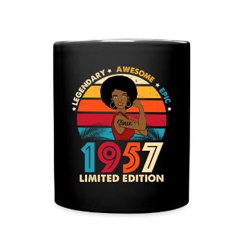 Anniversaire 1957 Fenne afro édition limitée - Mug uni - noir - Devant