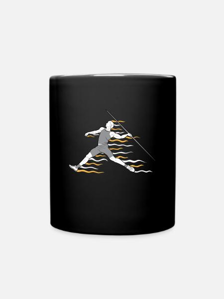 Speerwurfstrecker Leichtathletik Speerwerfer - Tasse einfarbig - Schwarz