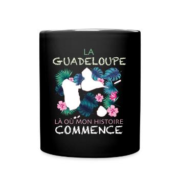 La Guadeloupe Mon histoire Citation - Mug uni - noir - Devant