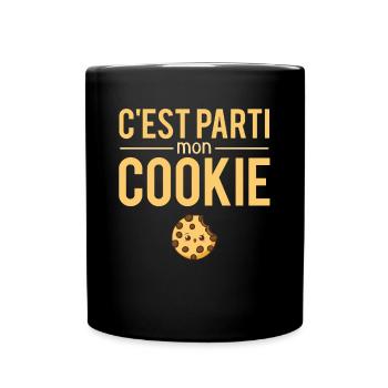 C'est Parti Mon Cookie Ordinateur Biscuit Humour - Mug uni - noir - Devant