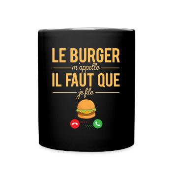 Le Burger M'Appelle Fast Food Blague Burger Humour - Mug uni - noir - Devant
