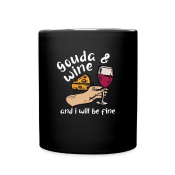 Gouda Käse - Tasse einfarbig - Schwarz - Vorne