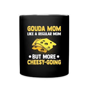 Gouda Käse - Tasse einfarbig - Schwarz - Vorne