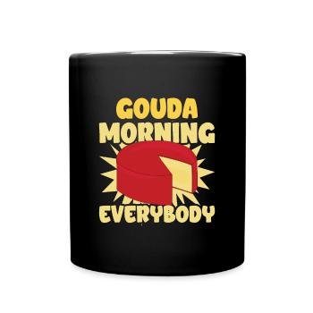 Gouda Käse - Tasse einfarbig - Schwarz - Vorne