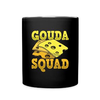 Gouda Käse - Tasse einfarbig - Schwarz - Vorne