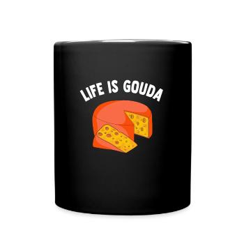 Gouda Käse - Tasse einfarbig - Schwarz - Vorne