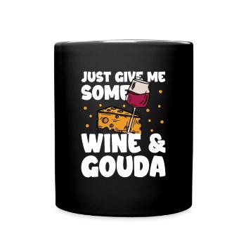 Gouda Käse - Tasse einfarbig - Schwarz - Vorne