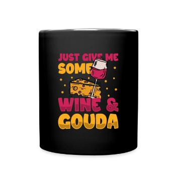 Gouda Käse - Tasse einfarbig - Schwarz - Vorne