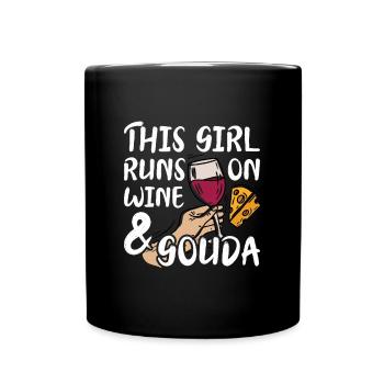 Gouda Käse - Tasse einfarbig - Schwarz - Vorne