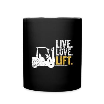 Chariot élévateur - Mug uni - noir - Devant