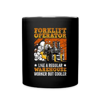 Gabelstapler - Tasse einfarbig - Schwarz - Vorne