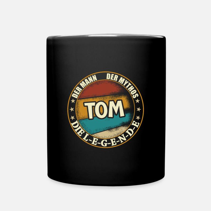 Tom Vorname Name Geburtstag - Tasse einfarbig - Schwarz