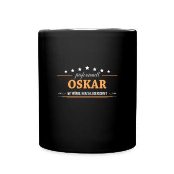 Professionell Oskar Name Vorname - Tasse einfarbig - Schwarz - Vorne