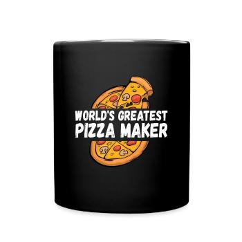 Pizza Baker Make your own pizza - Full Colour Mug - black - Front
