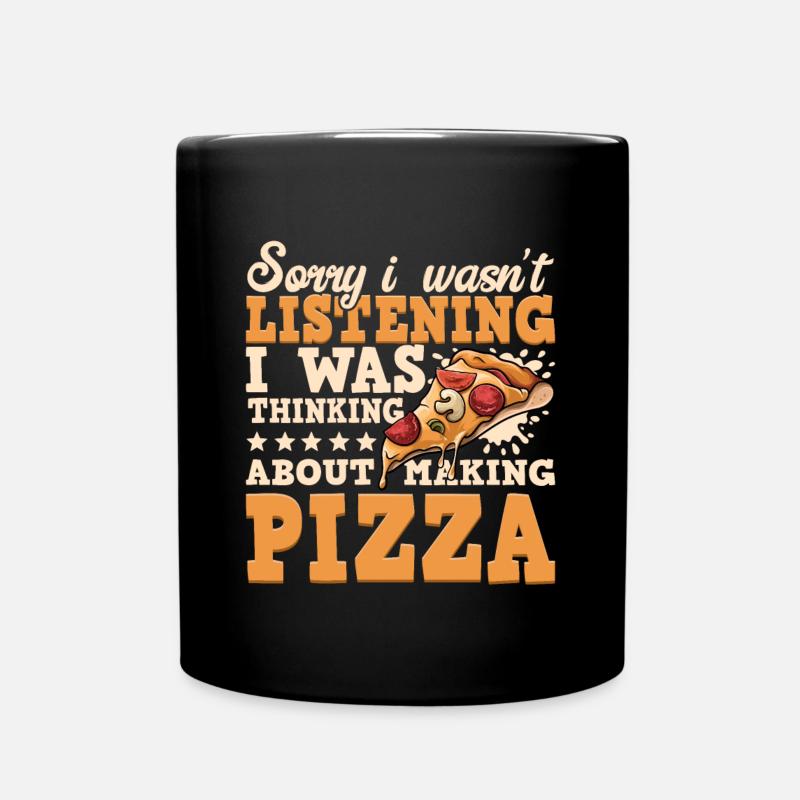 Pizza Bäcker Pizza selber machen - Tasse einfarbig - Schwarz