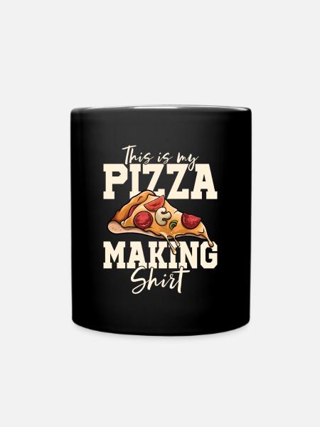 Pizza Bäcker Pizza selber machen - Tasse einfarbig - Schwarz