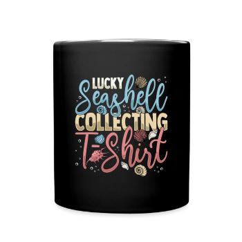 Collecting shells - Full Colour Mug - black - Front