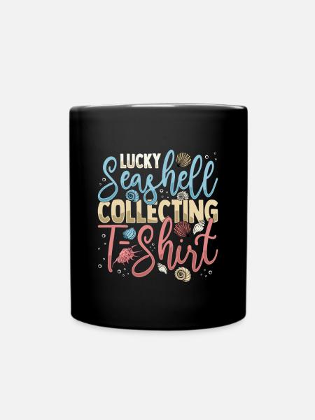 Muscheln sammeln - Tasse einfarbig - Schwarz