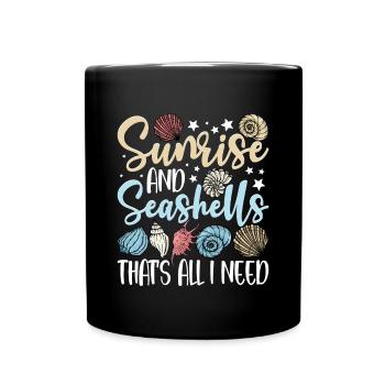 Collecting shells - Full Colour Mug - black - Front