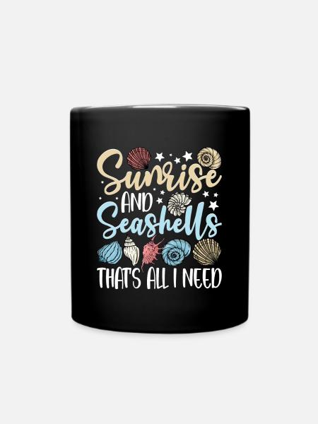Muscheln sammeln - Tasse einfarbig - Schwarz