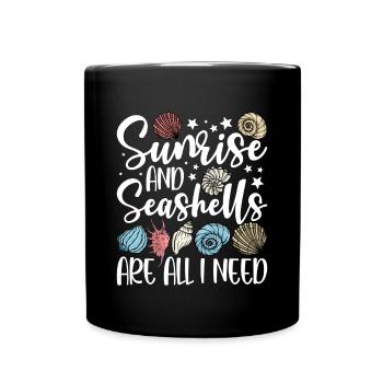 Collecting shells - Full Colour Mug - black - Front