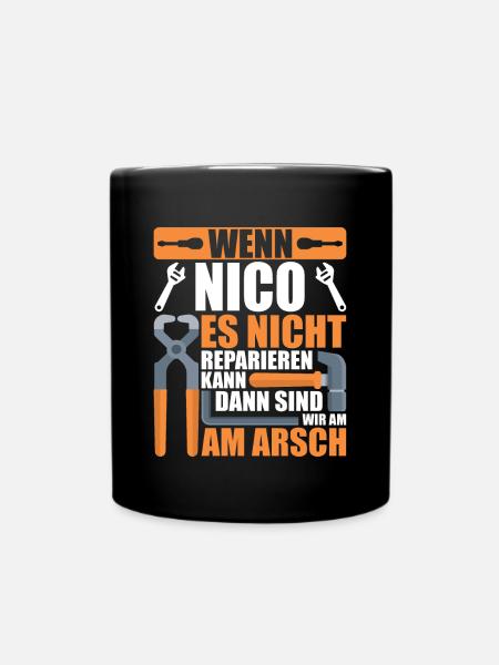Vorname Nico Name Geburtstag Geschenk - Tasse einfarbig - Schwarz
