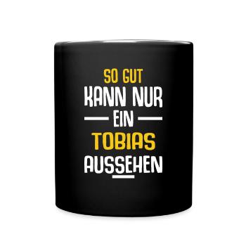 Tobias Vorname Name Geburtstag - Tasse einfarbig - Schwarz - Vorne