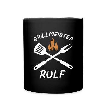 Grillmeister Rolf - Tasse einfarbig - Schwarz - Vorne