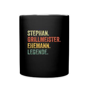 Stephan Grillmeister Ehemann Vorname Grillen - Tasse einfarbig - Schwarz - Vorne