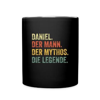 Daniel Mann Mythos Legende Vorname Name - Tasse einfarbig - Schwarz - Vorne