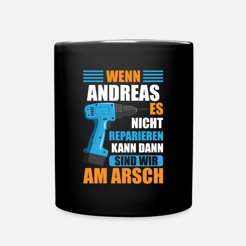 Andreas Vorname Name Geburtstag Reparieren - Tasse einfarbig - Schwarz
