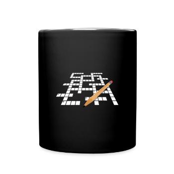 Résoudre des mots croisés - Mug uni - noir - Devant