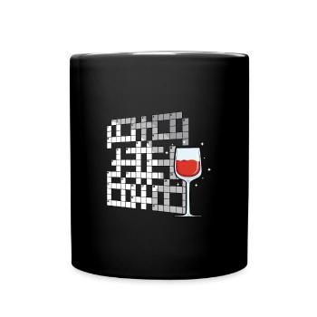 Kreuzworträtsel Lösen - Tasse einfarbig - Schwarz - Vorne
