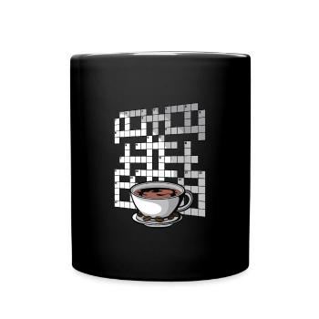 Kreuzworträtsel Lösen - Tasse einfarbig - Schwarz - Vorne