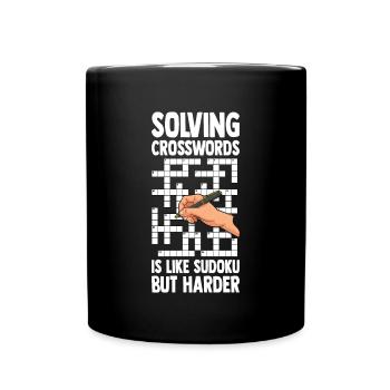 Résoudre des mots croisés - Mug uni - noir - Devant