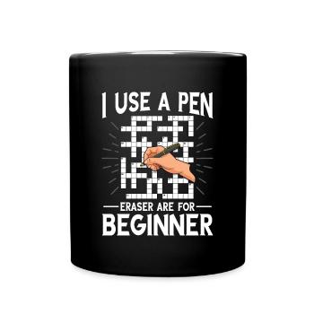 Résoudre des mots croisés - Mug uni - noir - Devant
