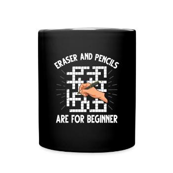 Résoudre des mots croisés - Mug uni - noir - Devant
