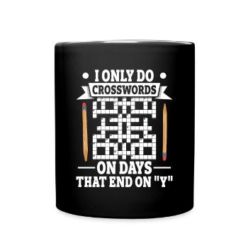 Résoudre des mots croisés - Mug uni - noir - Devant