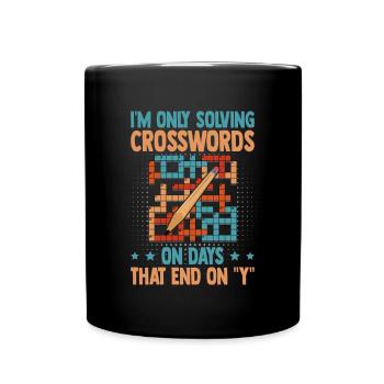 Résoudre des mots croisés - Mug uni - noir - Devant